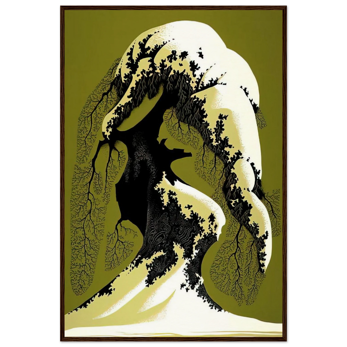 Snow Laden Framed Poster | Eyvind Earle Framed Prints Wall Art | Eyvind Earle Prints