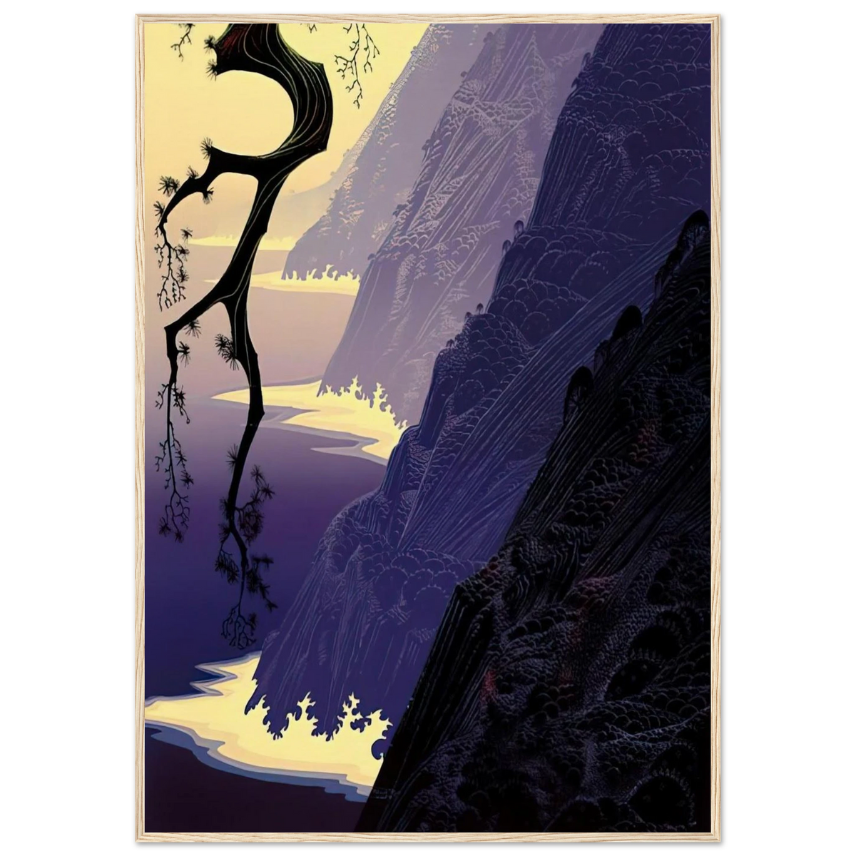 Purple Mist Framed Poster | Eyvind Earle Framed Prints Wall Art | Eyvind Earle Prints