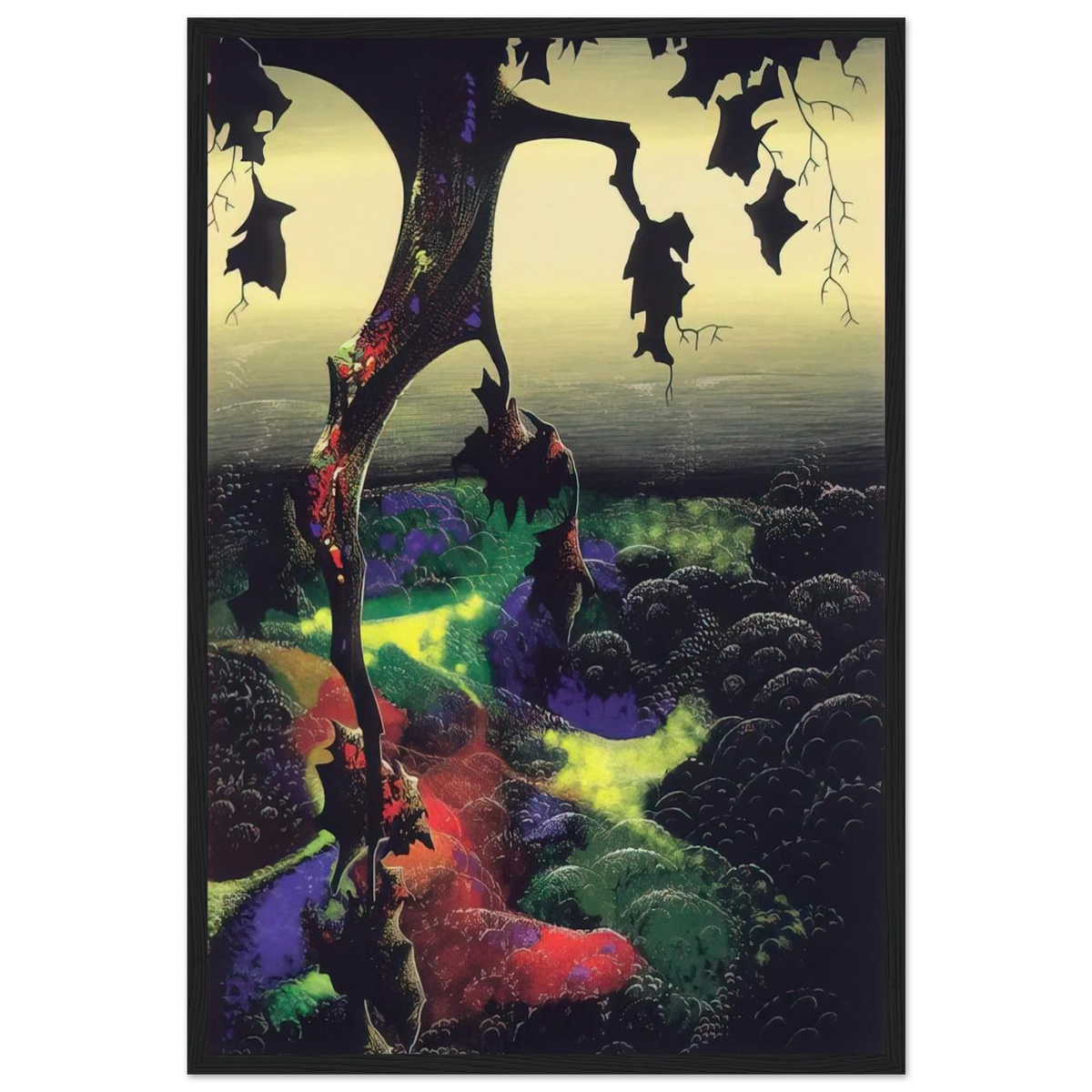 Crimson Red and Gold Framed Poster | Eyvind Earle Framed Prints Wall Art | Eyvind Earle Prints