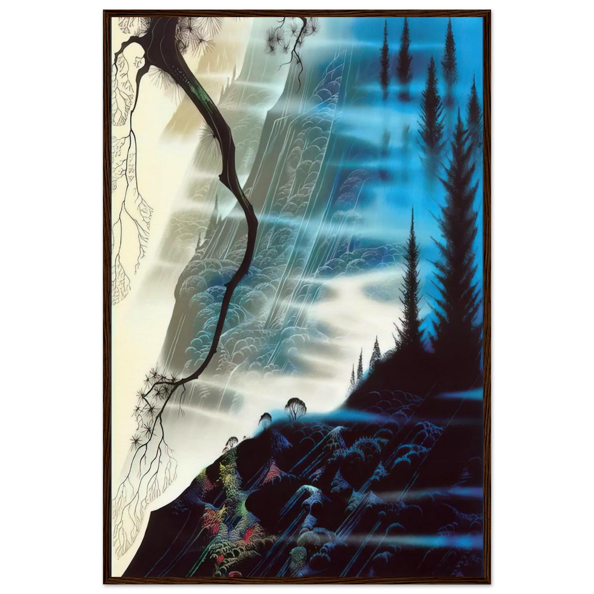 Sea Cliffs and Redwoods Framed Poster | Eyvind Earle Framed Prints Wall Art | Eyvind Earle Prints