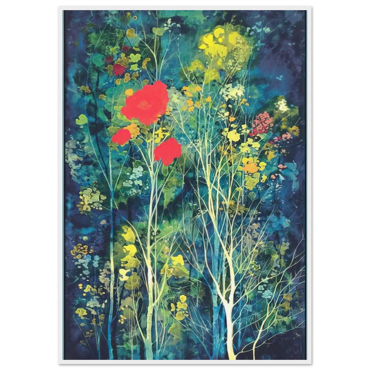 Poppies and Flowers Framed Poster | Eyvind Earle Framed Prints Wall Art | Eyvind Earle Prints
