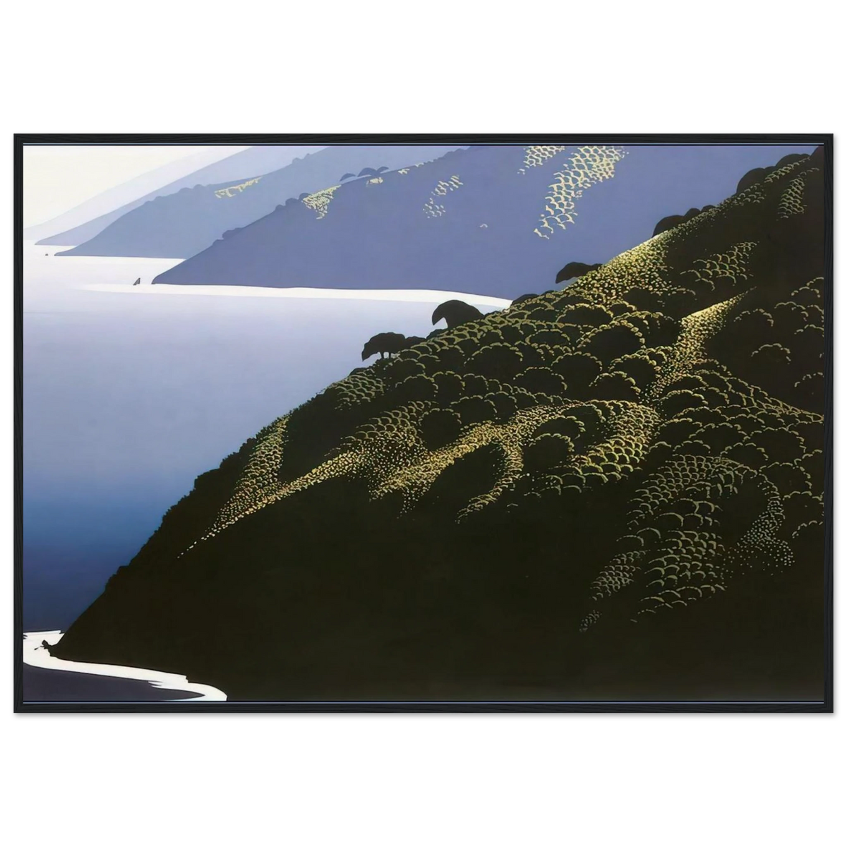 Big Sur Calm Framed Poster | Eyvind Earle Framed Prints Wall Art | Eyvind Earle Prints
