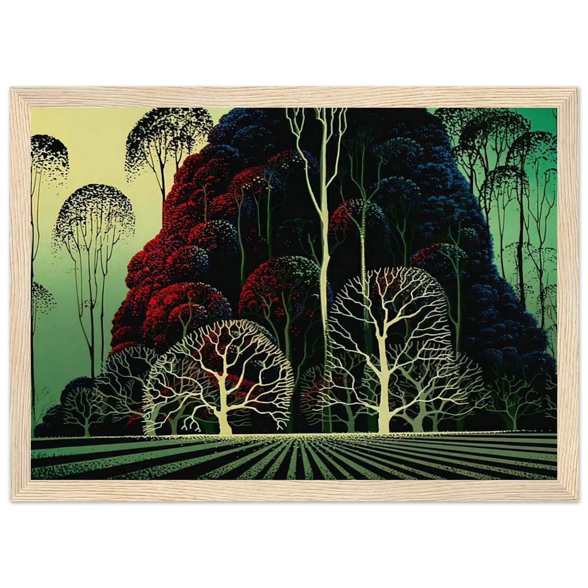 Eucalyptus Forest Framed Poster | Eyvind Earle Framed Prints Wall Art | Eyvind Earle Prints