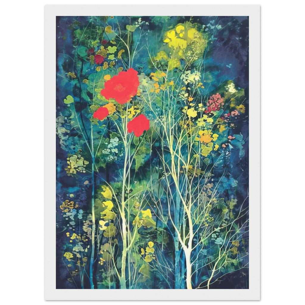 Poppies and Flowers Framed Poster | Eyvind Earle Framed Prints Wall Art | Eyvind Earle Prints