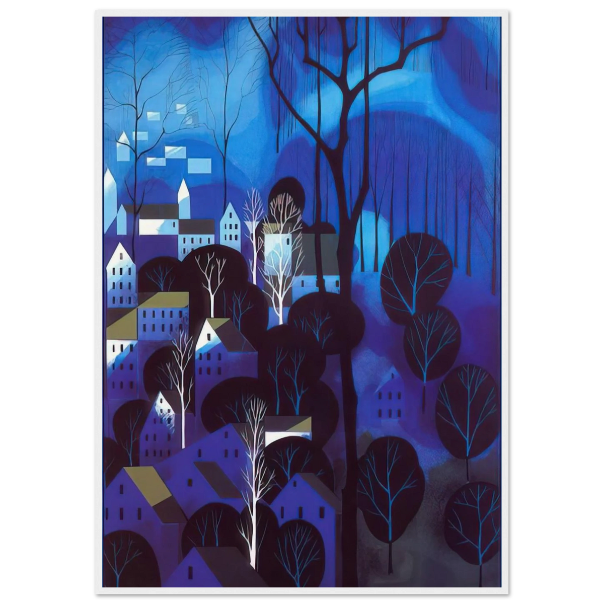 Midnight Blue Framed Poster | Eyvind Earle Framed Prints Wall Art | Eyvind Earle Prints