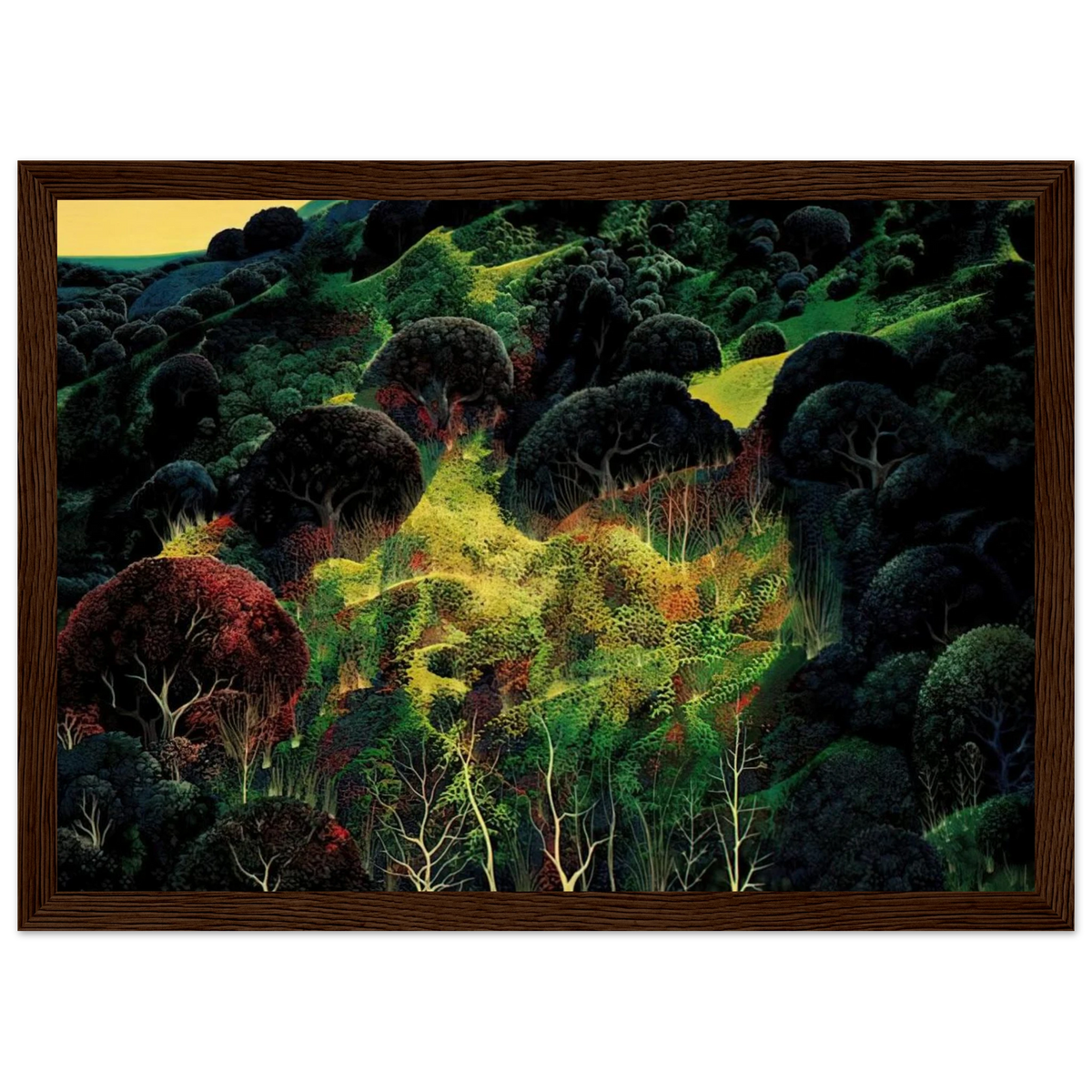 Autumn Fields Framed Poster | Eyvind Earle Framed Prints Wall Art | Eyvind Earle Prints