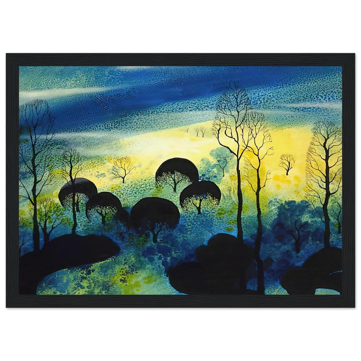 Pastures Through the Fog Framed Poster | Eyvind Earle Framed Prints Wall Art | Eyvind Earle Prints