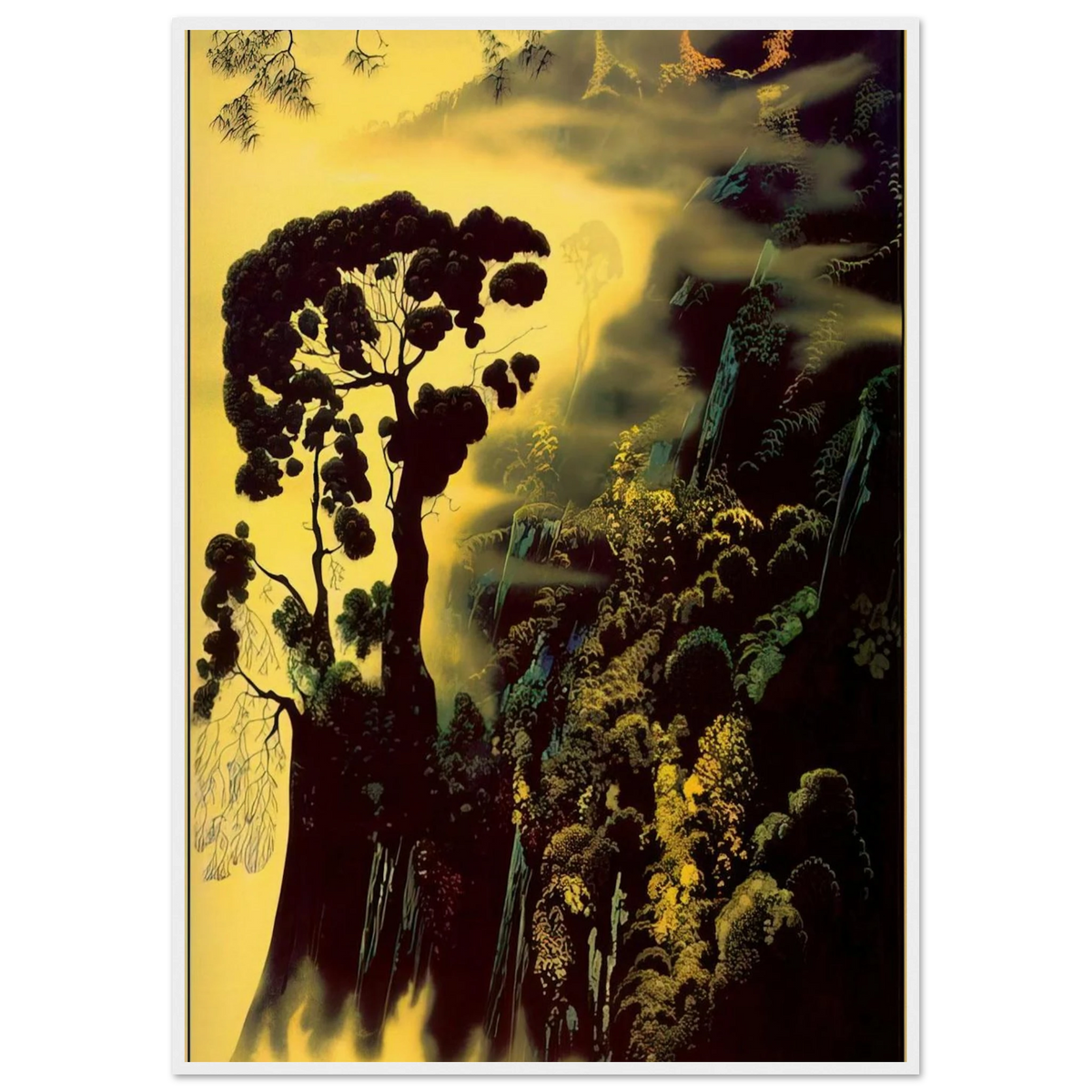 Sunset Silhouette Framed Poster | Eyvind Earle Framed Prints Wall Art | Eyvind Earle Prints