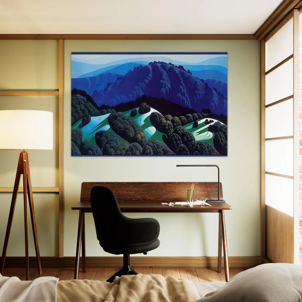 Three Fields and a Mountain Poster | Eyvind Earle Poster | Eyvind Earle Prints