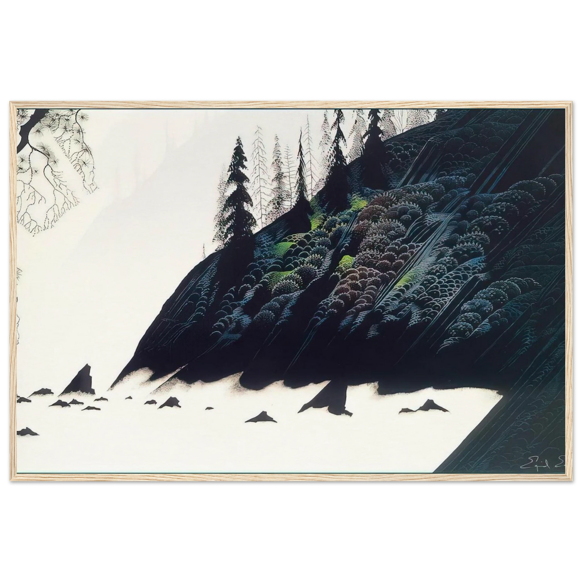 Spruce Redwoods and Pine Framed Poster | Eyvind Earle Framed Prints Wall Art | Eyvind Earle Prints