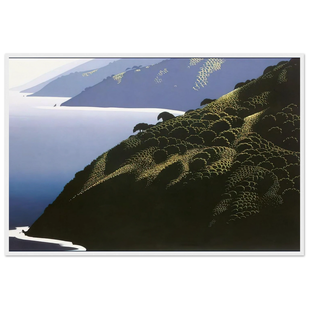 Big Sur Calm Framed Poster | Eyvind Earle Framed Prints Wall Art | Eyvind Earle Prints