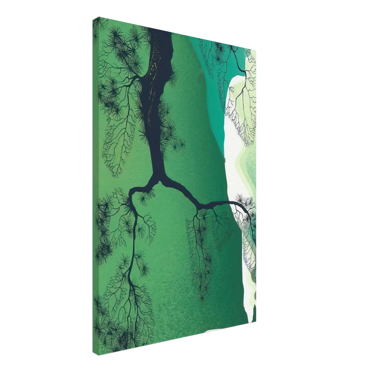 Sea Cliffs and Pine Branch Canvas | Eyvind Earle Canvas | Eyvind Earle Prints