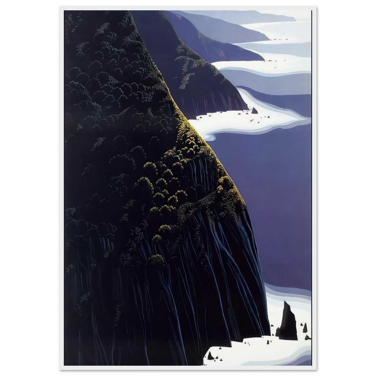 Gray Big Sur Framed Poster | Eyvind Earle Framed Prints Wall Art | Eyvind Earle Prints