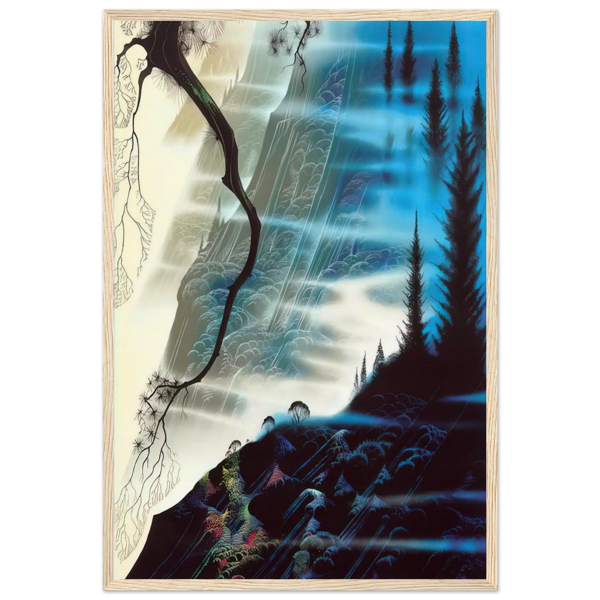Sea Cliffs and Redwoods Framed Poster | Eyvind Earle Framed Prints Wall Art | Eyvind Earle Prints