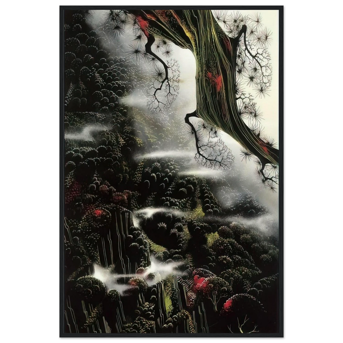 Wisps of Fog and Branch Framed Poster | Eyvind Earle Framed Prints Wall Art | Eyvind Earle Prints