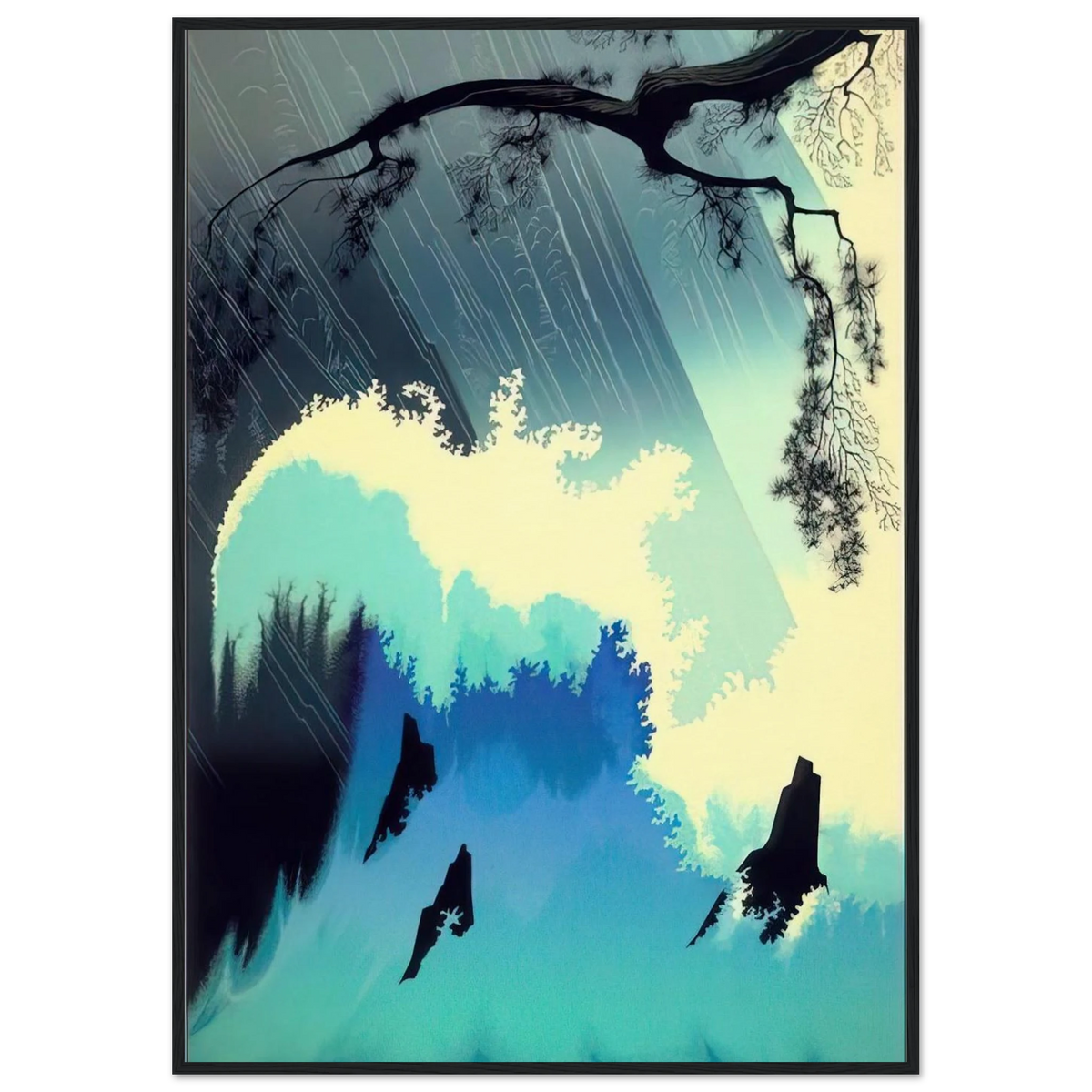 Ocean Splash Framed Poster | Eyvind Earle Framed Prints Wall Art | Eyvind Earle Prints