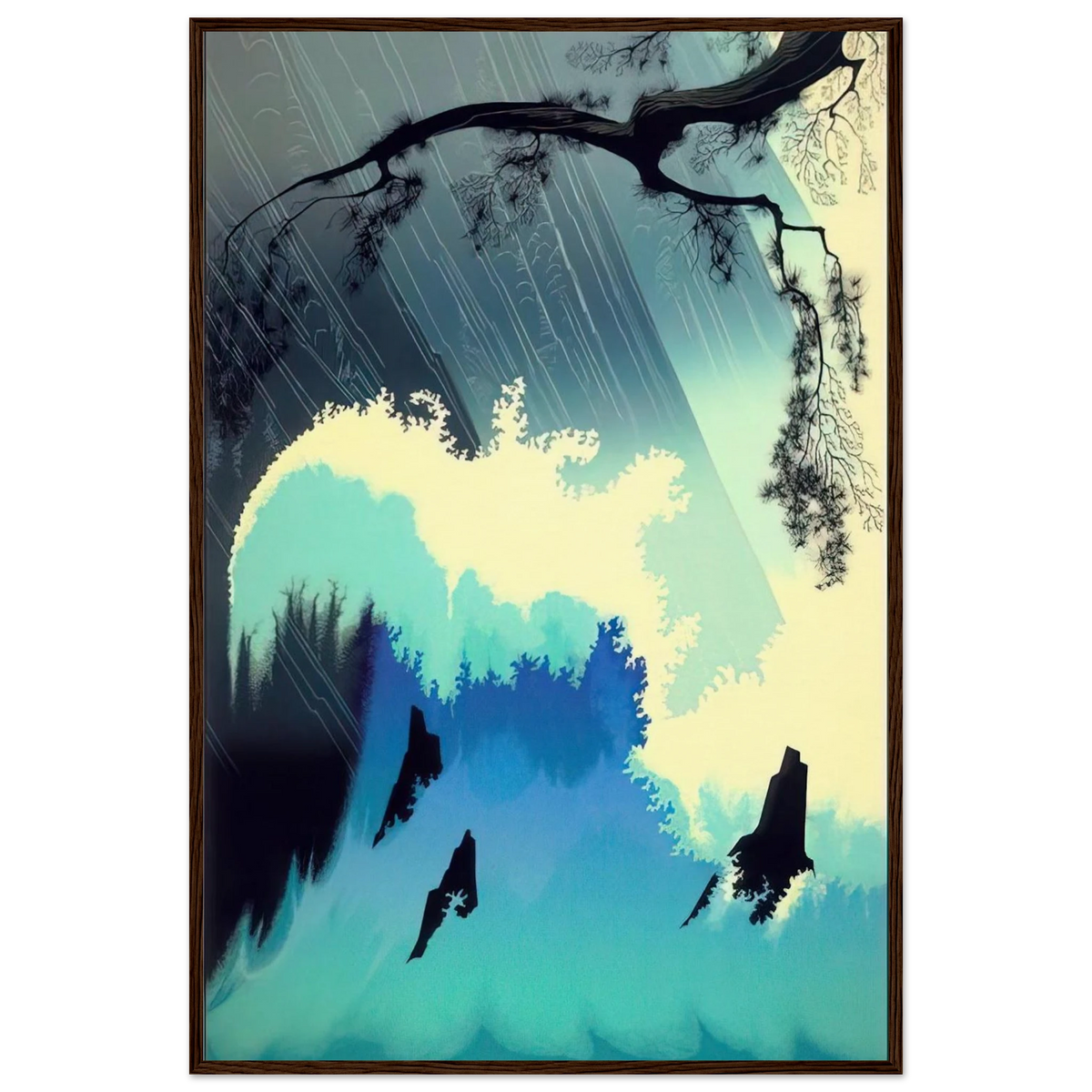 Ocean Splash Framed Poster | Eyvind Earle Framed Prints Wall Art | Eyvind Earle Prints