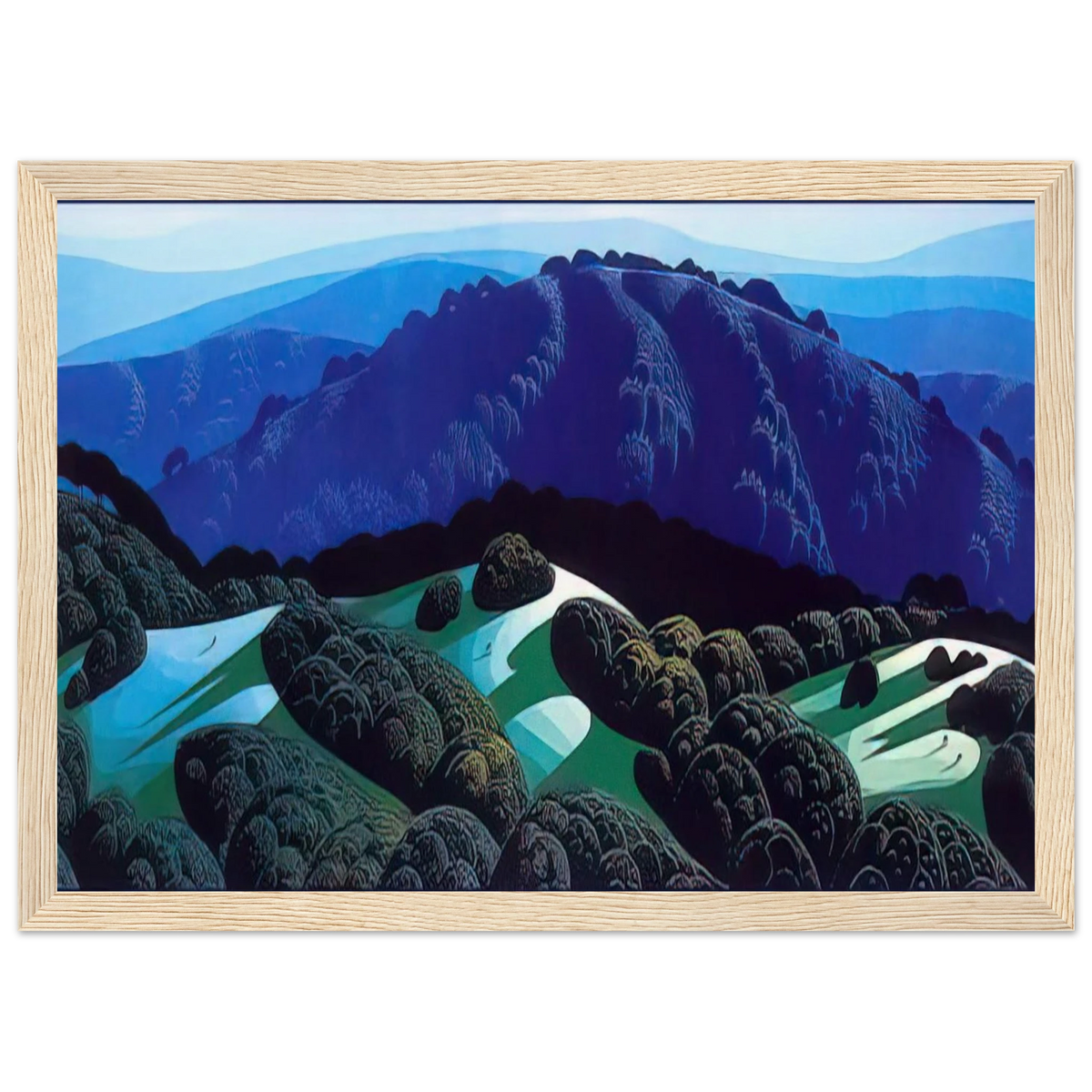 Three Fields and a Mountain Framed Poster | Eyvind Earle Framed Prints Wall Art | Eyvind Earle Prints
