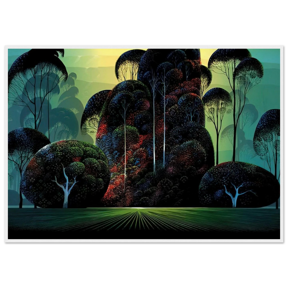 Mendacino Framed Poster | Eyvind Earle Framed Prints Wall Art | Eyvind Earle Prints