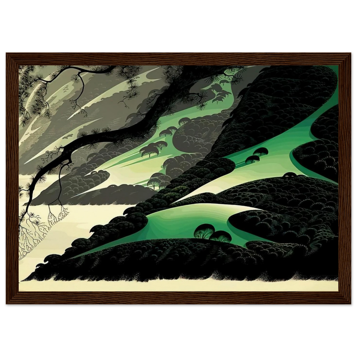 Green Big Sur Framed Poster | Eyvind Earle Framed Prints Wall Art | Eyvind Earle Prints