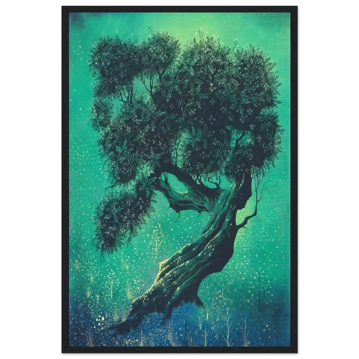 Solitary Bonsai Framed Poster | Eyvind Earle Framed Prints Wall Art | Eyvind Earle Prints