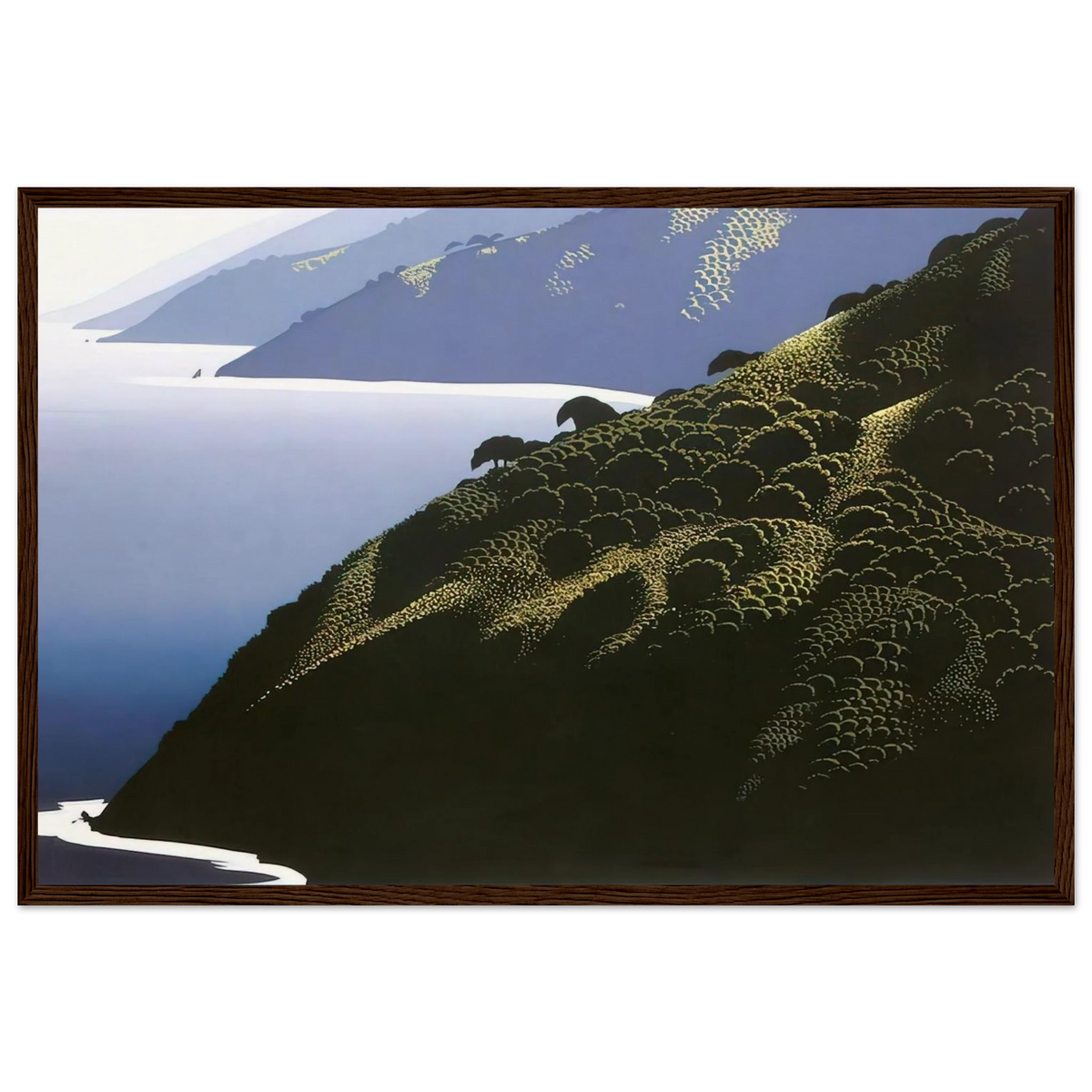 Big Sur Calm Framed Poster | Eyvind Earle Framed Prints Wall Art | Eyvind Earle Prints