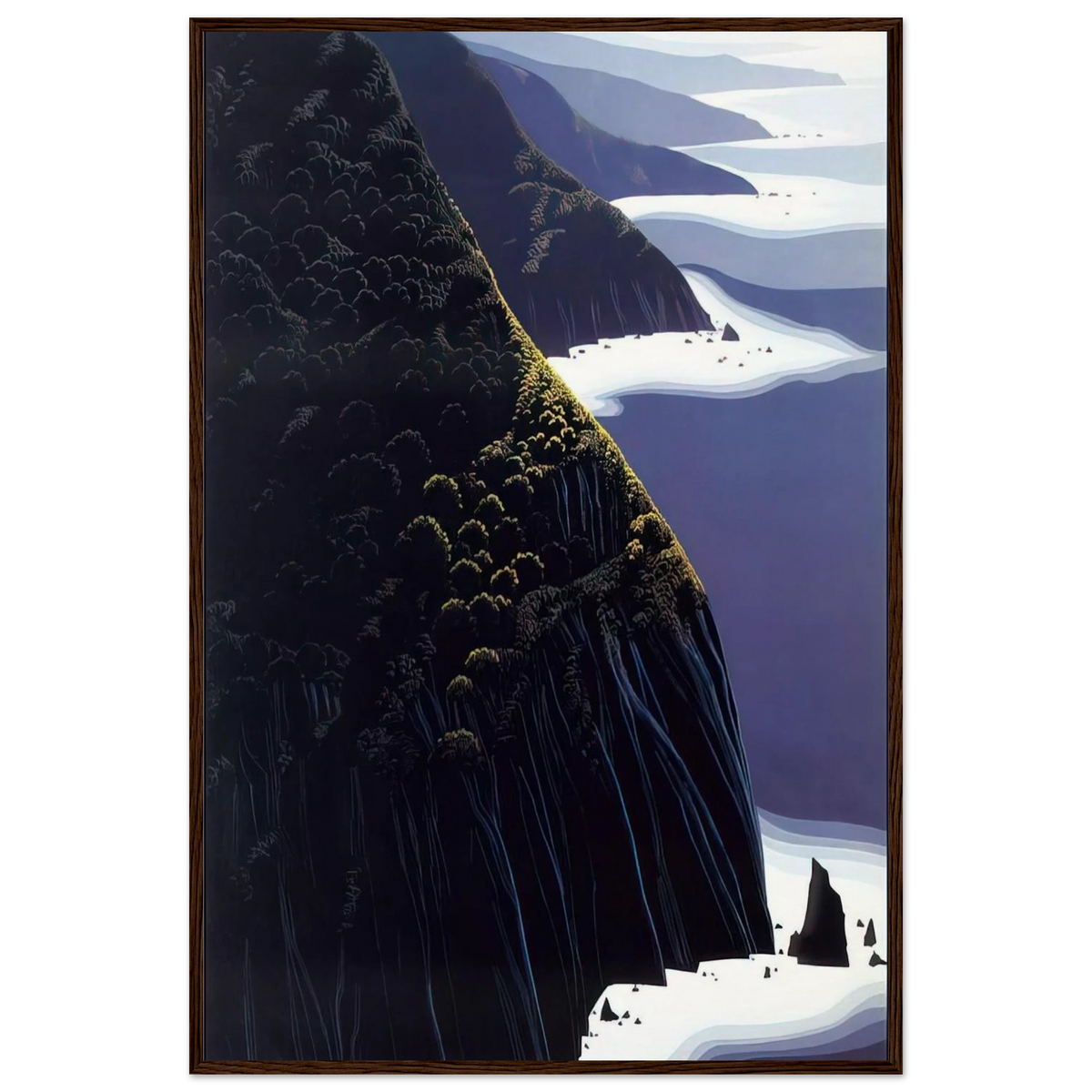 Gray Big Sur Framed Poster | Eyvind Earle Framed Prints Wall Art | Eyvind Earle Prints