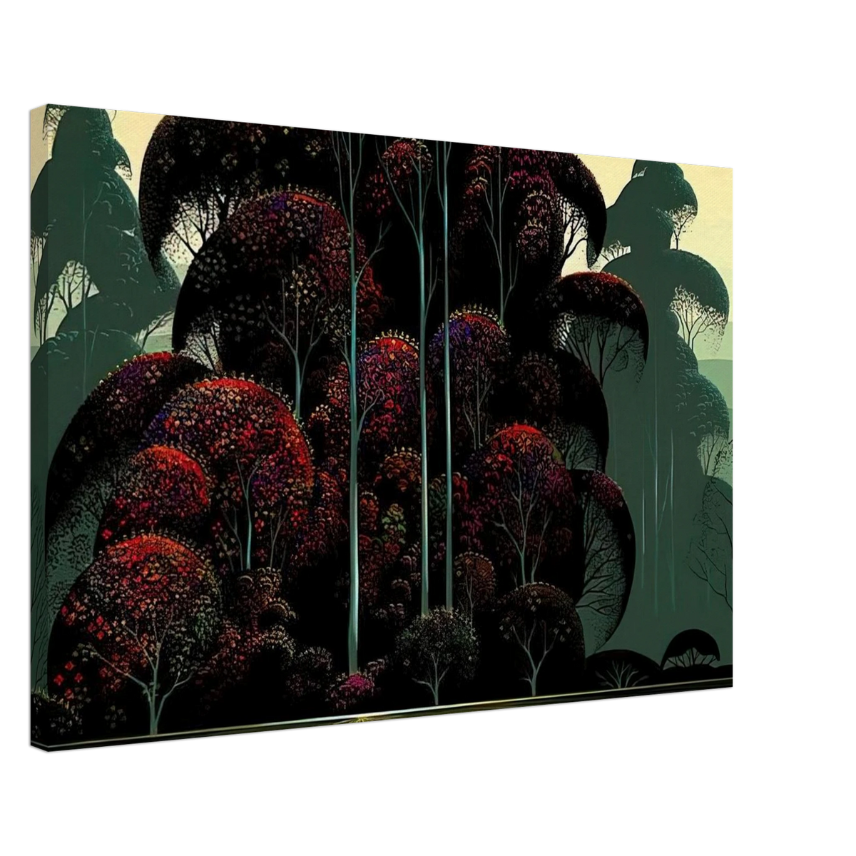 Crimson Autumn Canvas | Eyvind Earle Canvas | Eyvind Earle Prints