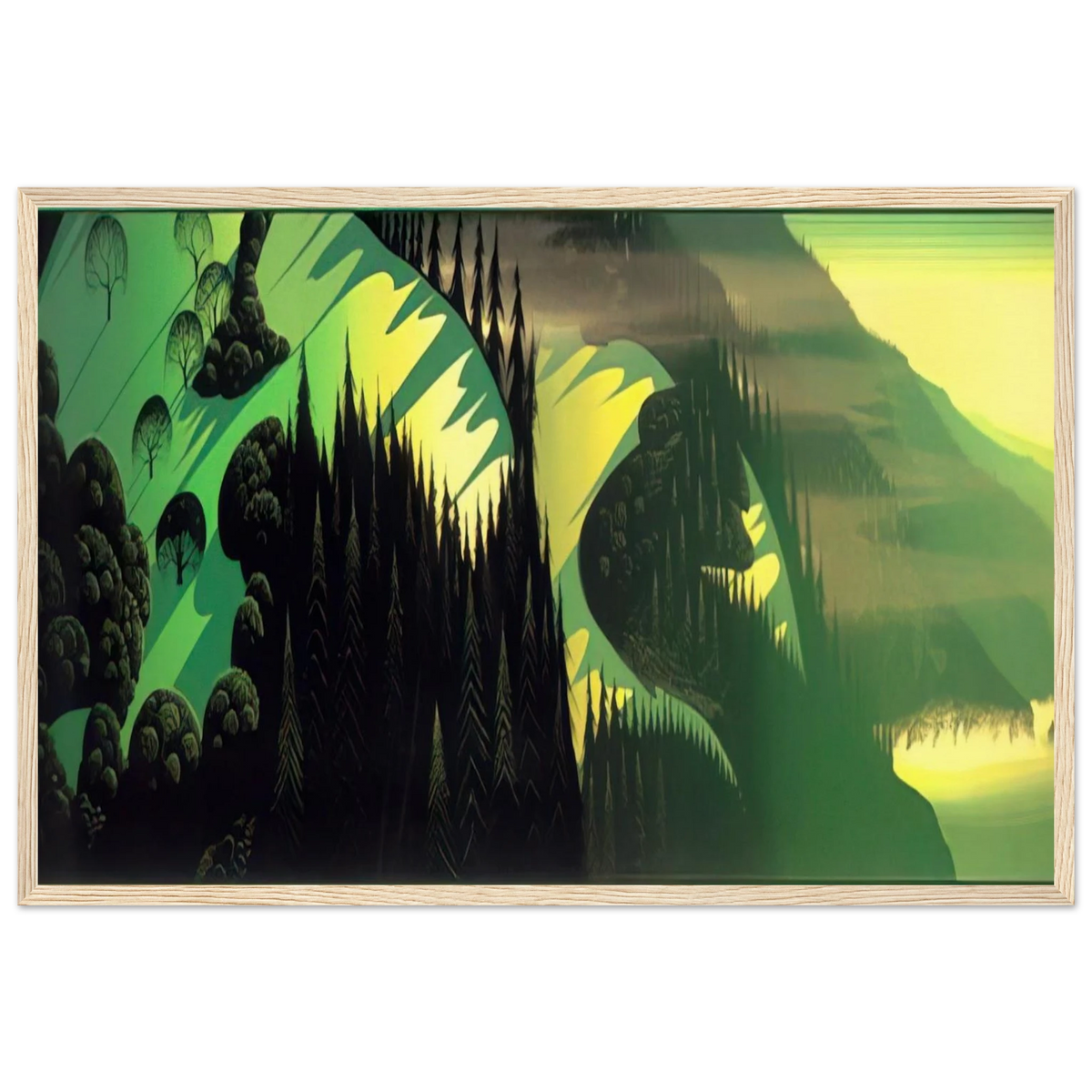 Three Pastures by the Sea Framed Poster | Eyvind Earle Framed Prints Wall Art | Eyvind Earle Prints