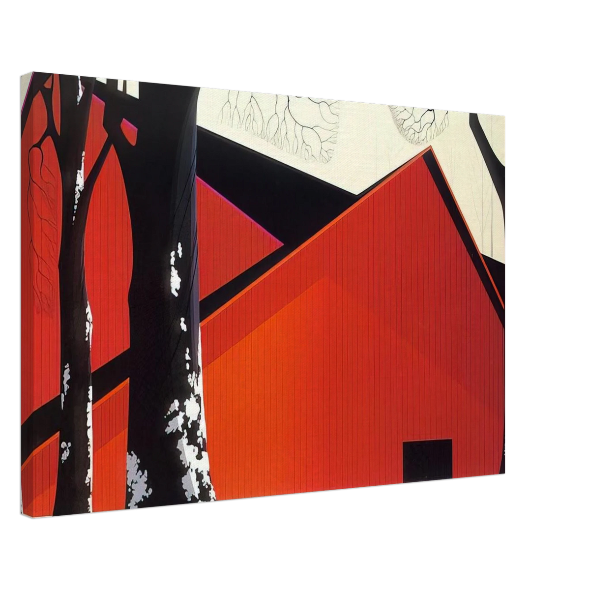 The Great Red Barn Canvas | Eyvind Earle Canvas | Eyvind Earle Prints
