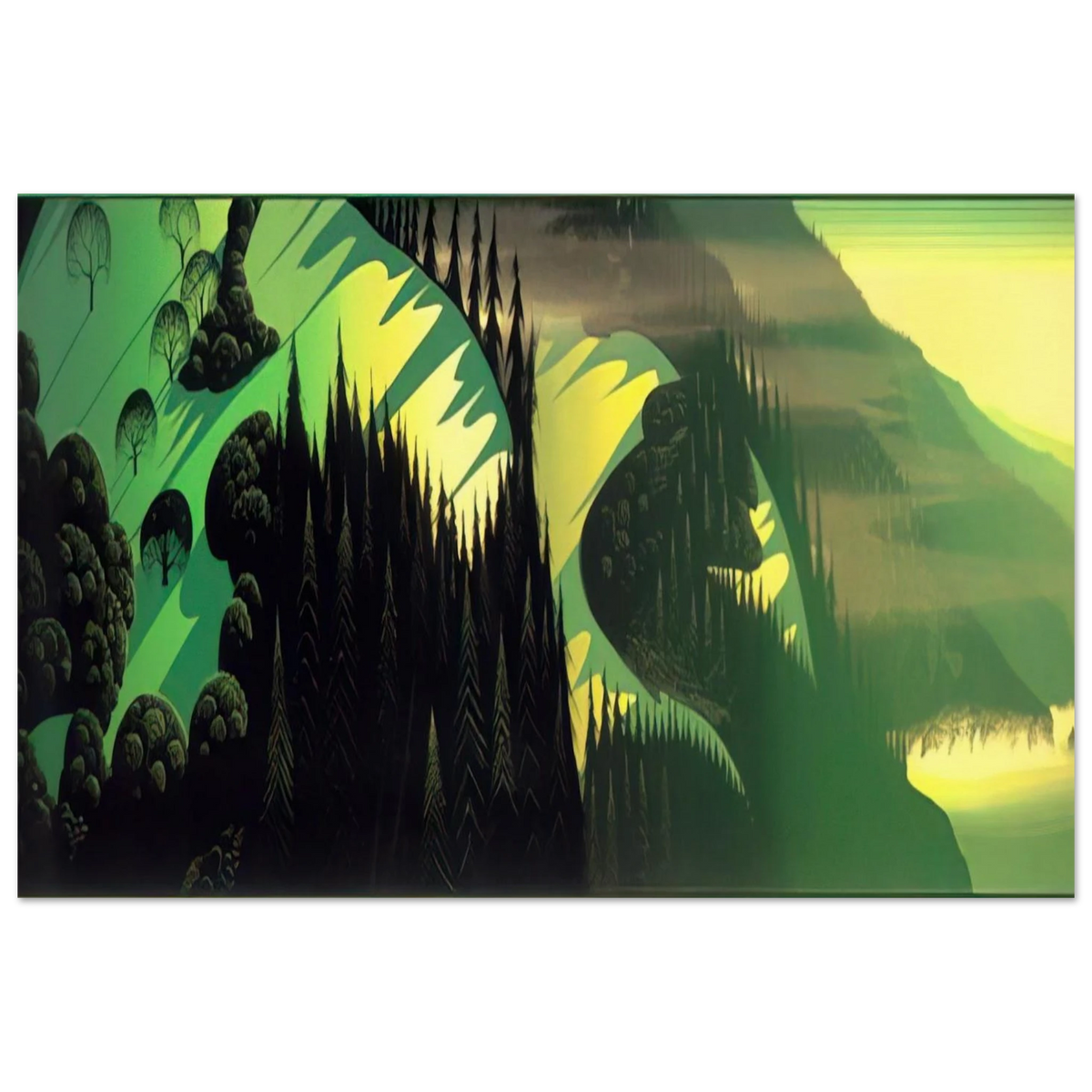 Three Pastures by the Sea Poster | Eyvind Earle Poster | Eyvind Earle Prints