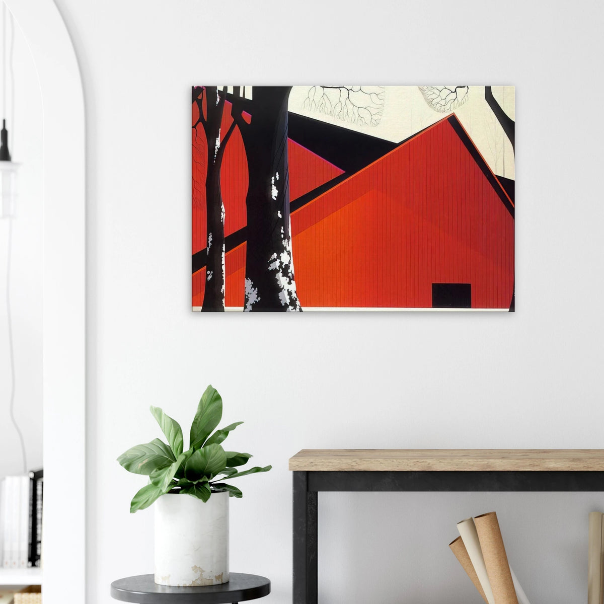 The Great Red Barn Canvas | Eyvind Earle Canvas | Eyvind Earle Prints