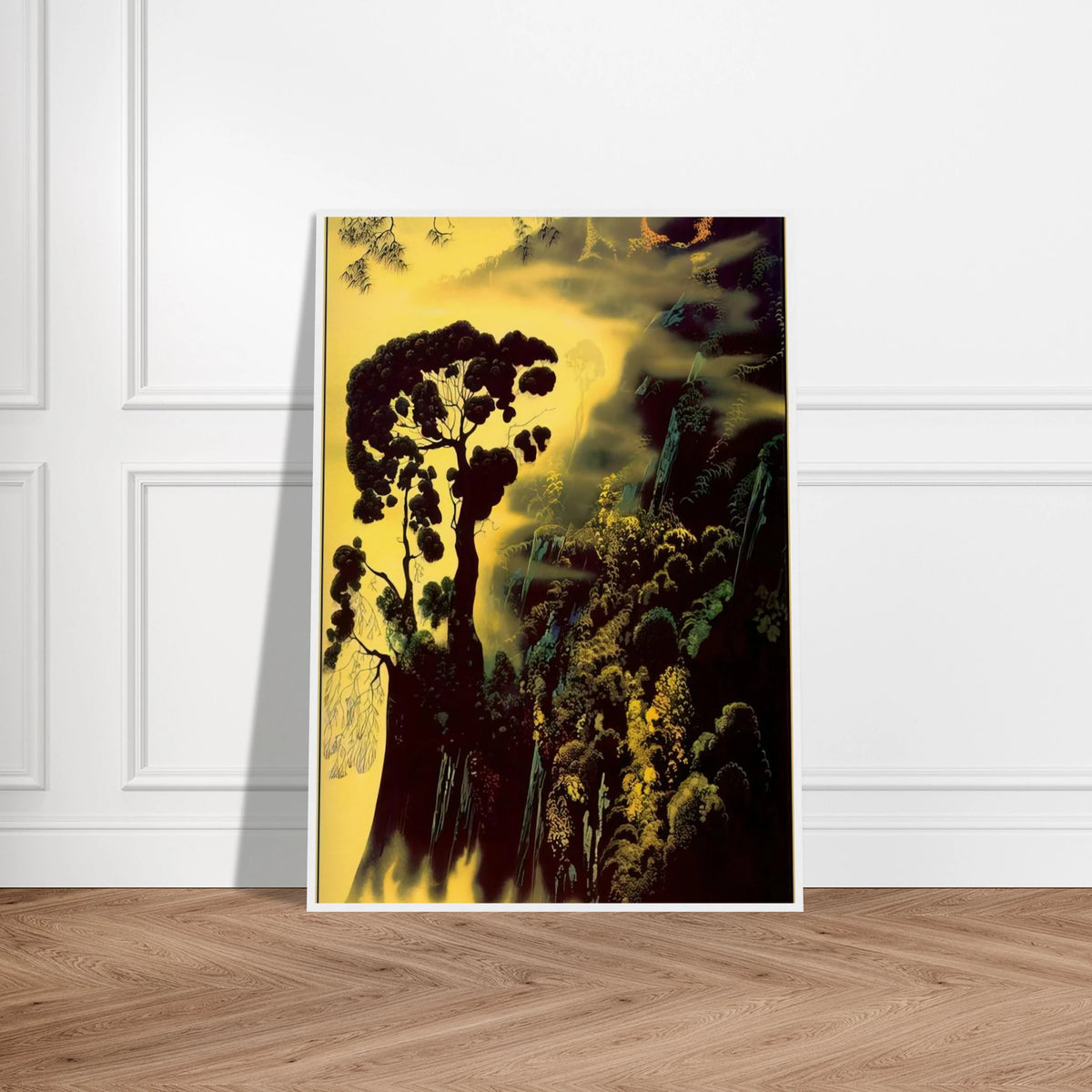 Sunset Silhouette Framed Poster | Eyvind Earle Framed Prints Wall Art | Eyvind Earle Prints