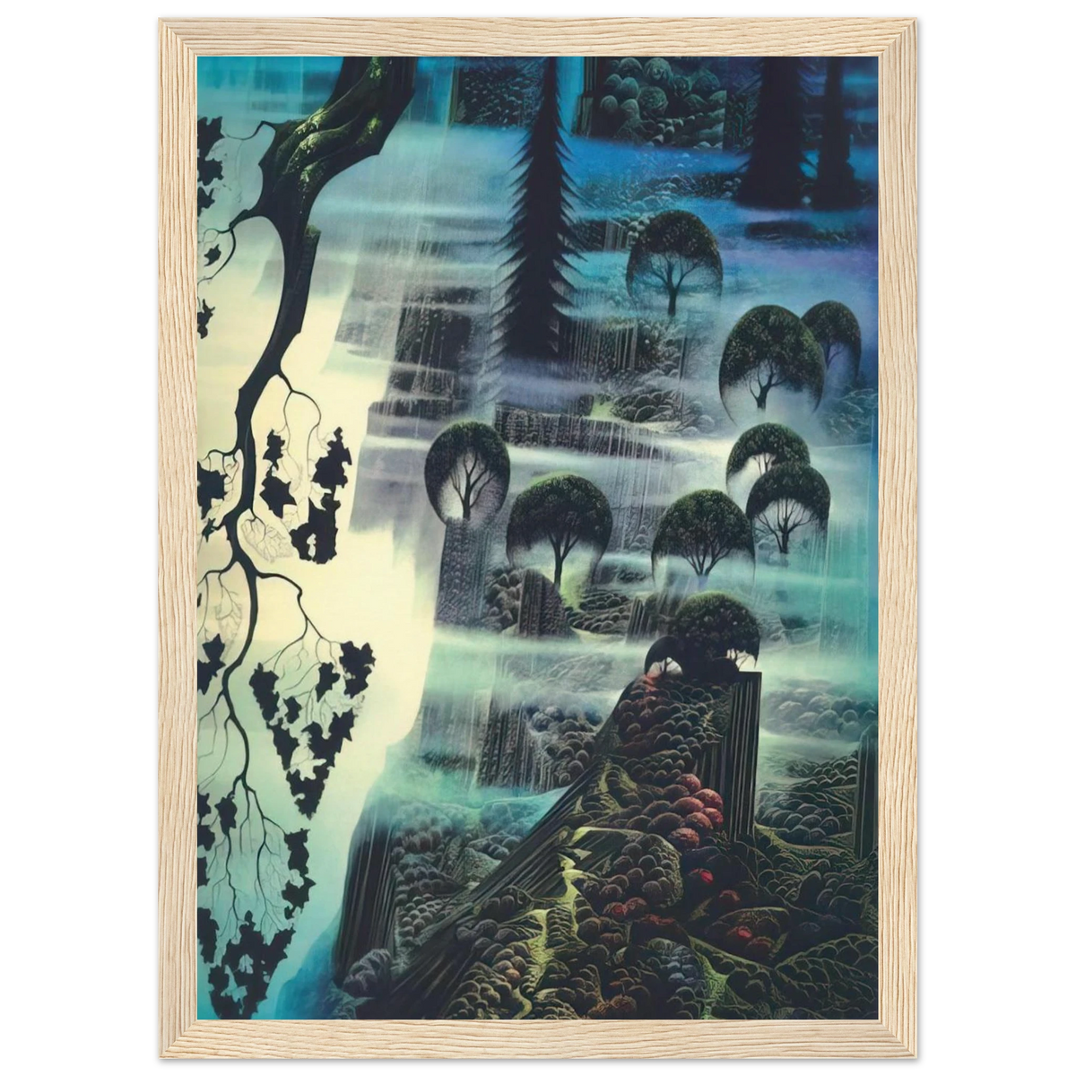 Surf Wind and Fog Framed Poster | Eyvind Earle Framed Prints Wall Art | Eyvind Earle Prints