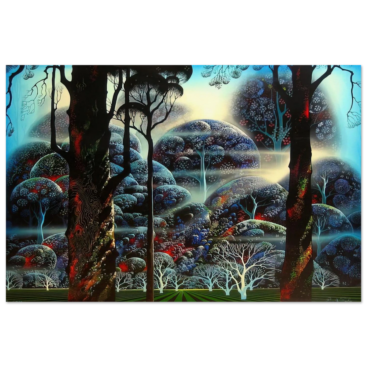 Mist in the Dark Woods Poster | Eyvind Earle Poster | Eyvind Earle Prints