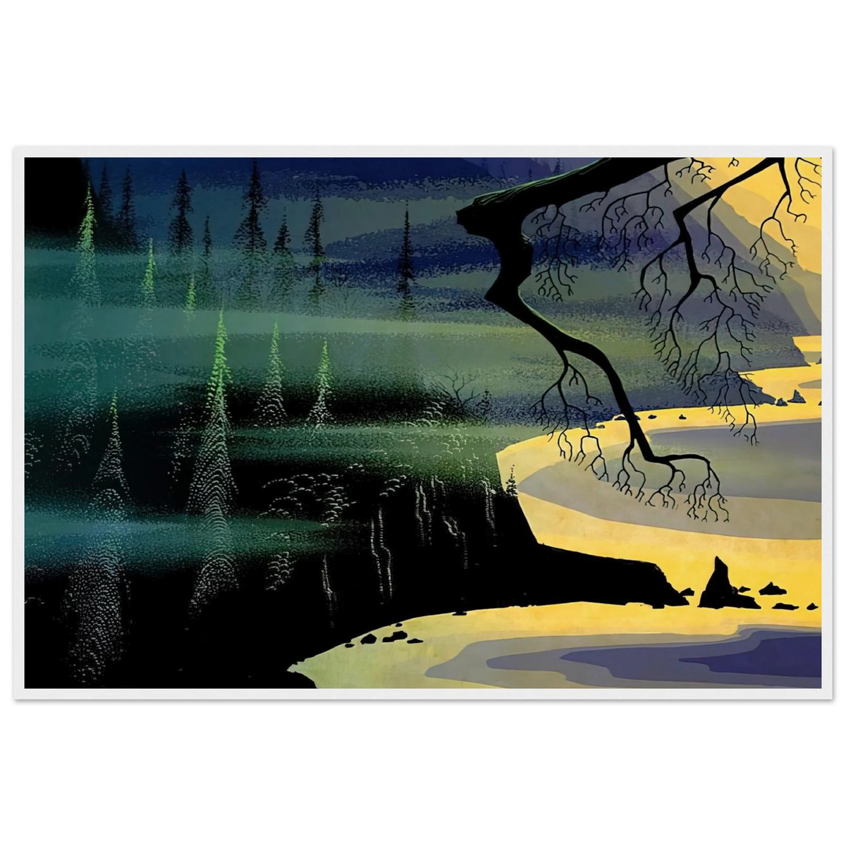 Blue Mist Framed Poster | Eyvind Earle Framed Prints Wall Art | Eyvind Earle Prints