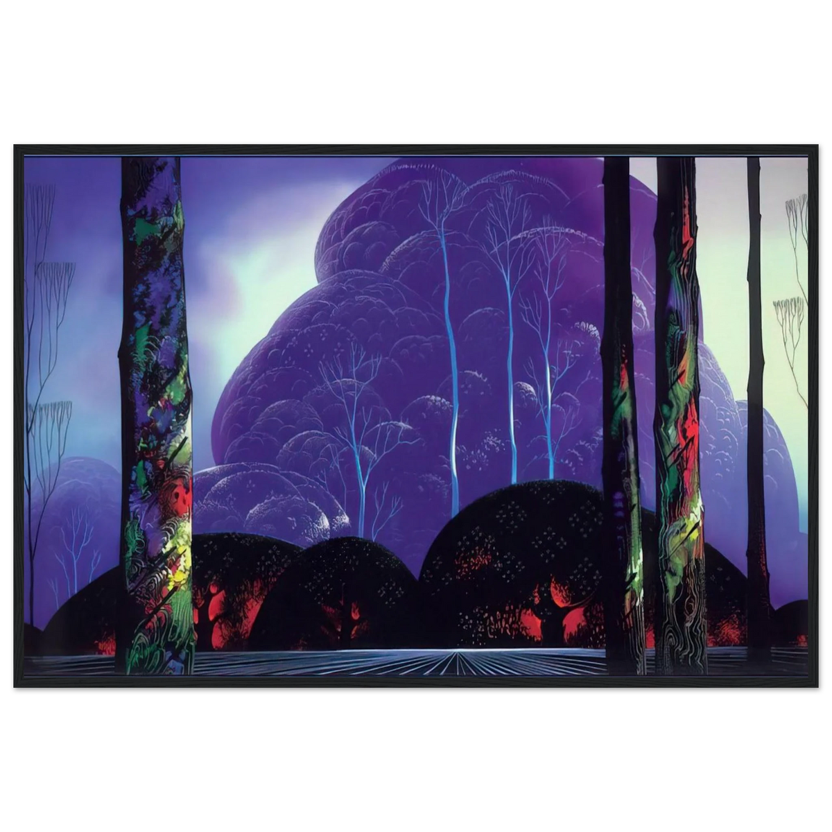 Purple Sunset Framed Poster | Eyvind Earle Framed Prints Wall Art | Eyvind Earle Prints