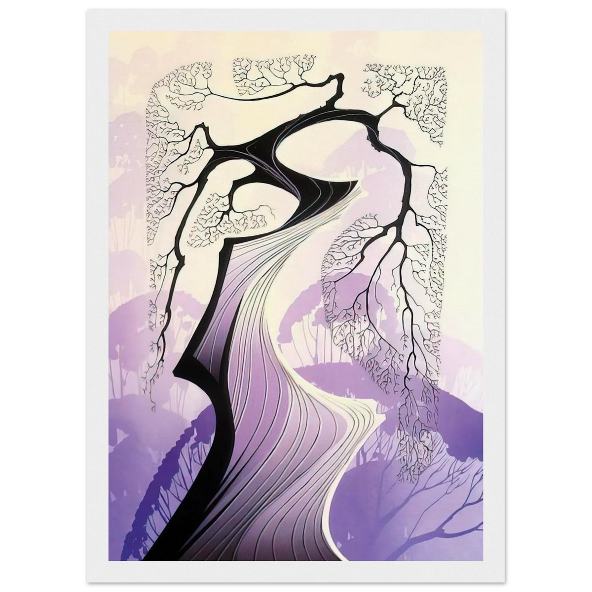 Carmel Cypress Framed Poster | Eyvind Earle Framed Prints Wall Art | Eyvind Earle Prints