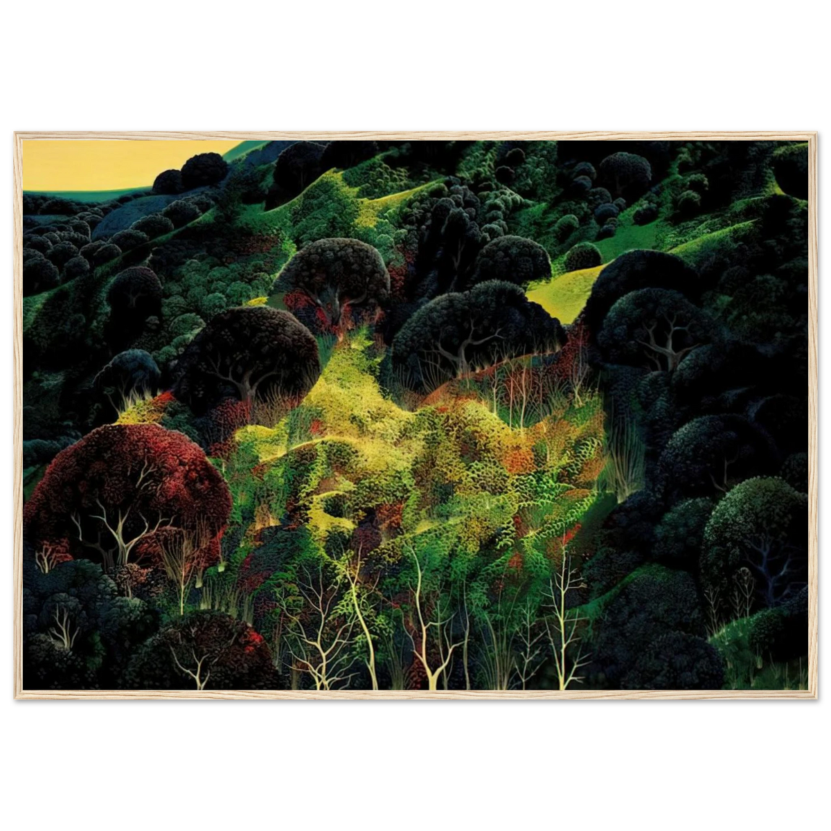 Autumn Fields Framed Poster | Eyvind Earle Framed Prints Wall Art | Eyvind Earle Prints