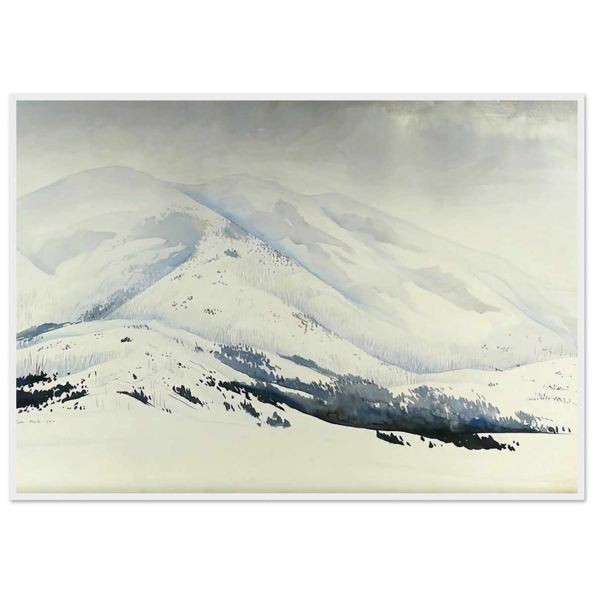 Snowy Mountain Framed Poster | Eyvind Earle Framed Prints Wall Art | Eyvind Earle Prints