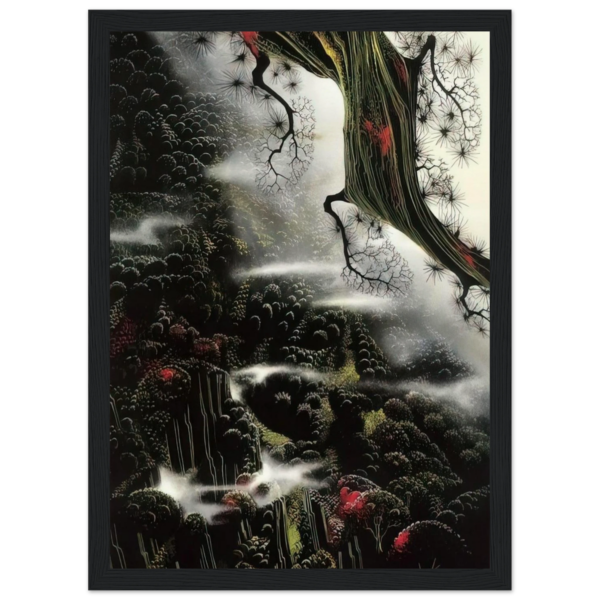 Wisps of Fog and Branch Framed Poster | Eyvind Earle Framed Prints Wall Art | Eyvind Earle Prints