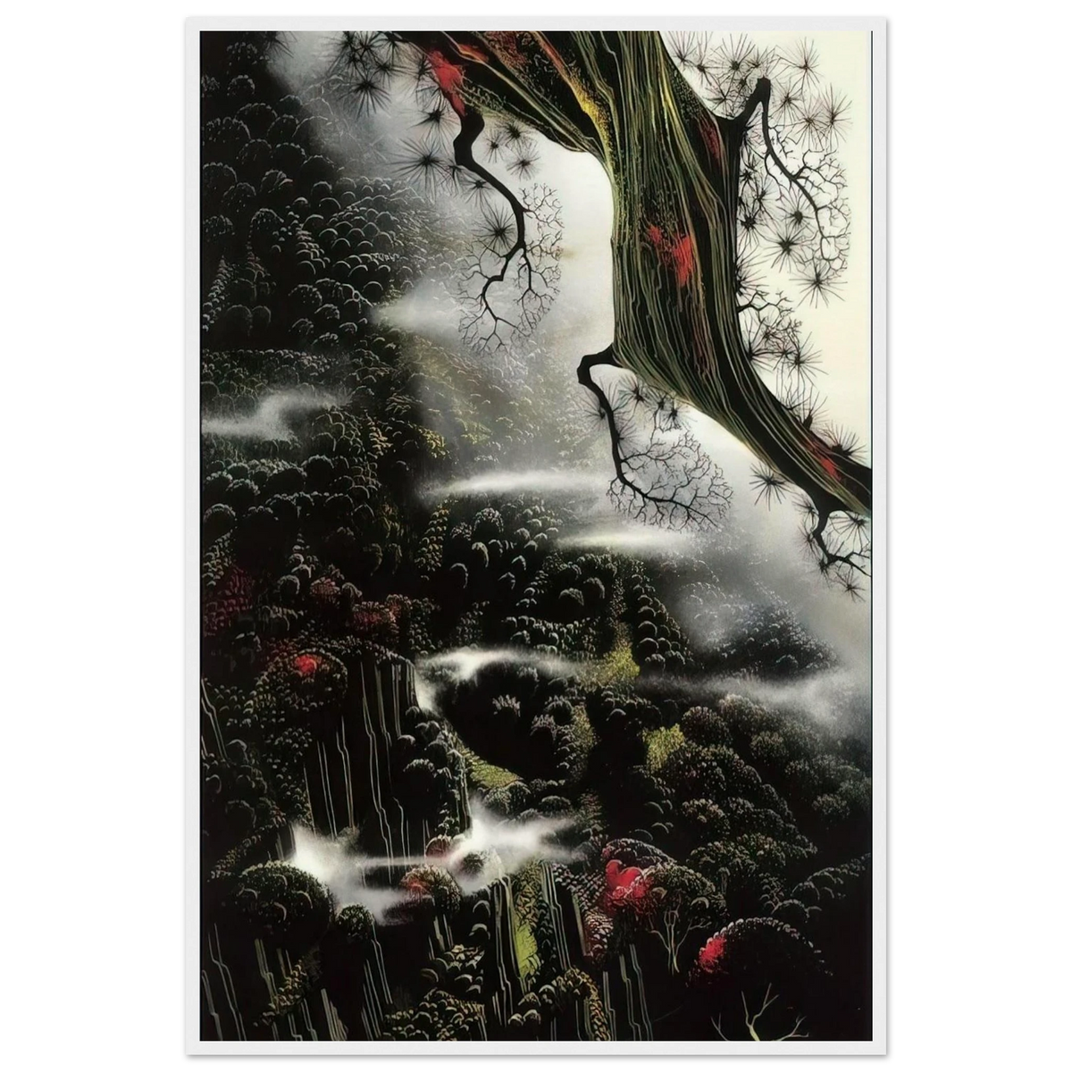 Wisps of Fog and Branch Framed Poster | Eyvind Earle Framed Prints Wall Art | Eyvind Earle Prints