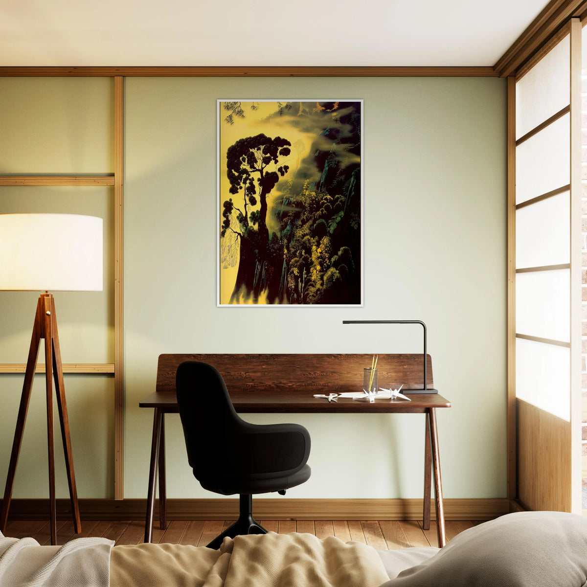 Sunset Silhouette Framed Poster | Eyvind Earle Framed Prints Wall Art | Eyvind Earle Prints