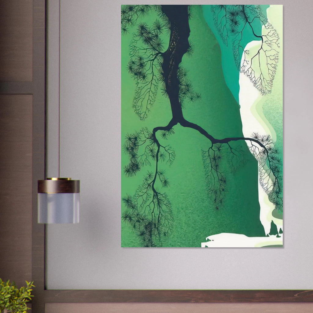 Sea Cliffs and Pine Branch Poster | Eyvind Earle Poster | Eyvind Earle Prints