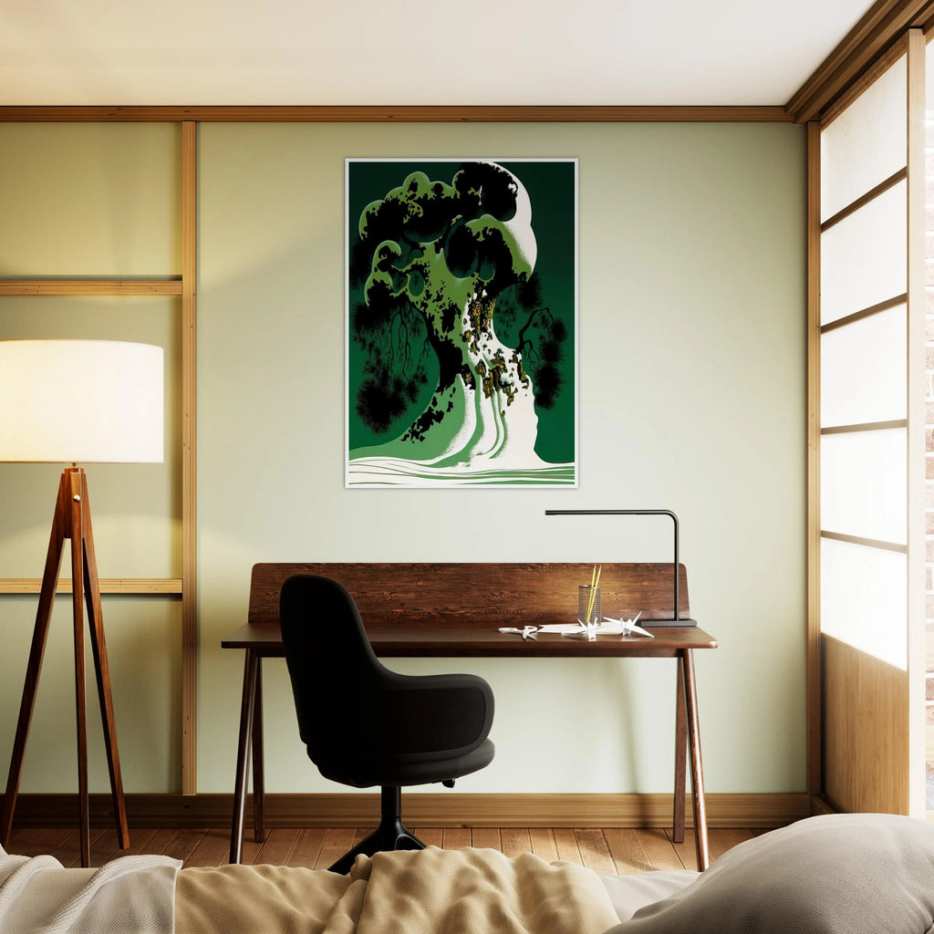 Snow Covered Bonsai Framed Poster | Eyvind Earle Framed Prints Wall Art | Eyvind Earle Prints