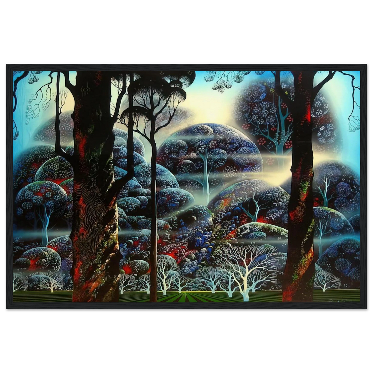 Mist in the Dark Woods Framed Poster | Eyvind Earle Framed Prints Wall Art | Eyvind Earle Prints