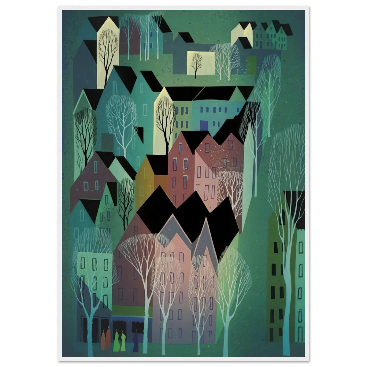 Village Framed Poster | Eyvind Earle Framed Prints Wall Art | Eyvind Earle Prints