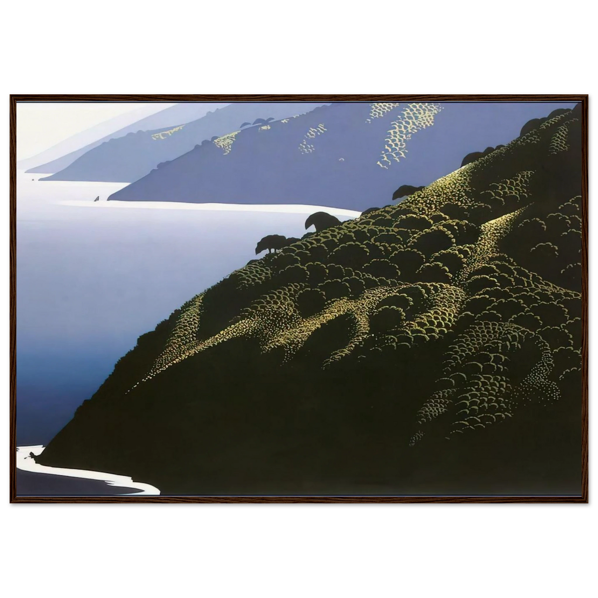 Big Sur Calm Framed Poster | Eyvind Earle Framed Prints Wall Art | Eyvind Earle Prints
