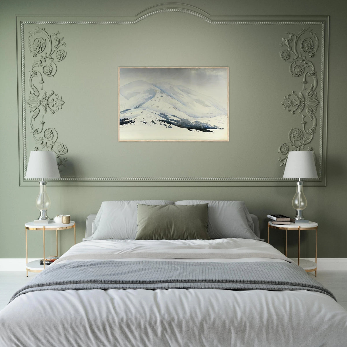 Snowy Mountain Framed Poster | Eyvind Earle Framed Prints Wall Art | Eyvind Earle Prints