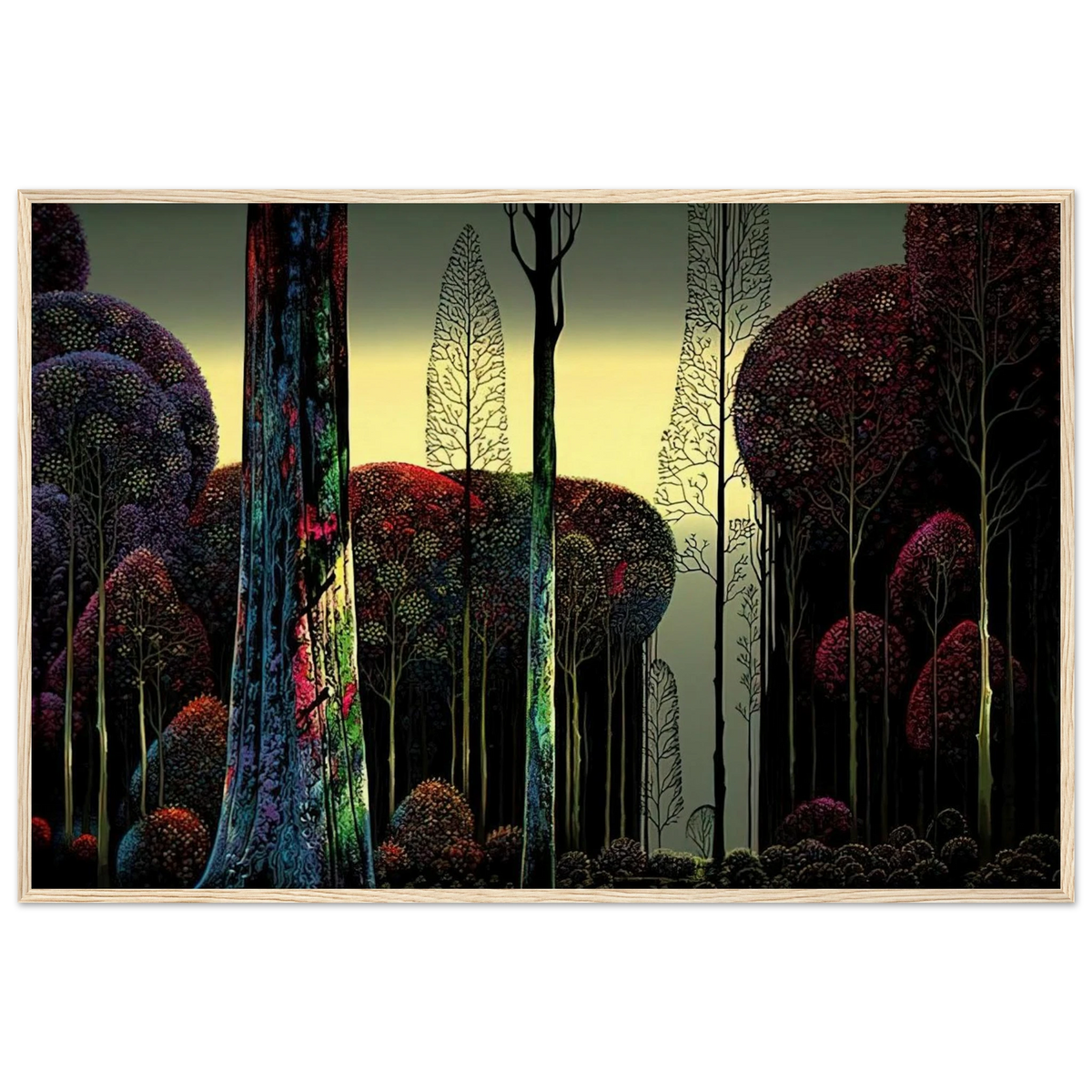 Gothic Forest Framed Poster | Eyvind Earle Framed Prints Wall Art | Eyvind Earle Prints